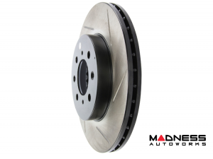Porsche Macan Brake Rotor (1) - Front Right - Stoptech - Sport Slotted Cryo - Black - `15-`16